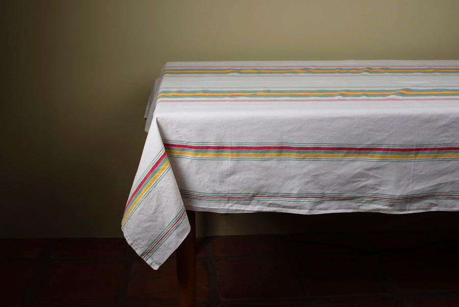 French Striped Kitchen Tablecloth