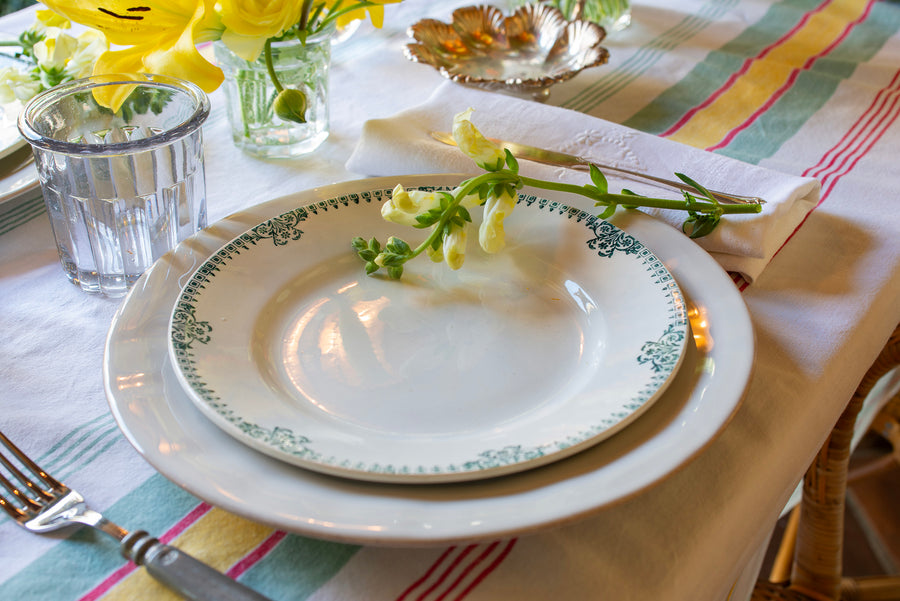 French Striped Kitchen Tablecloth