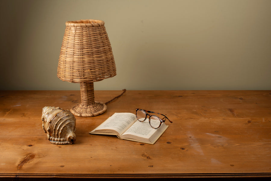 Vintage Wicker Table Lamp No. 2