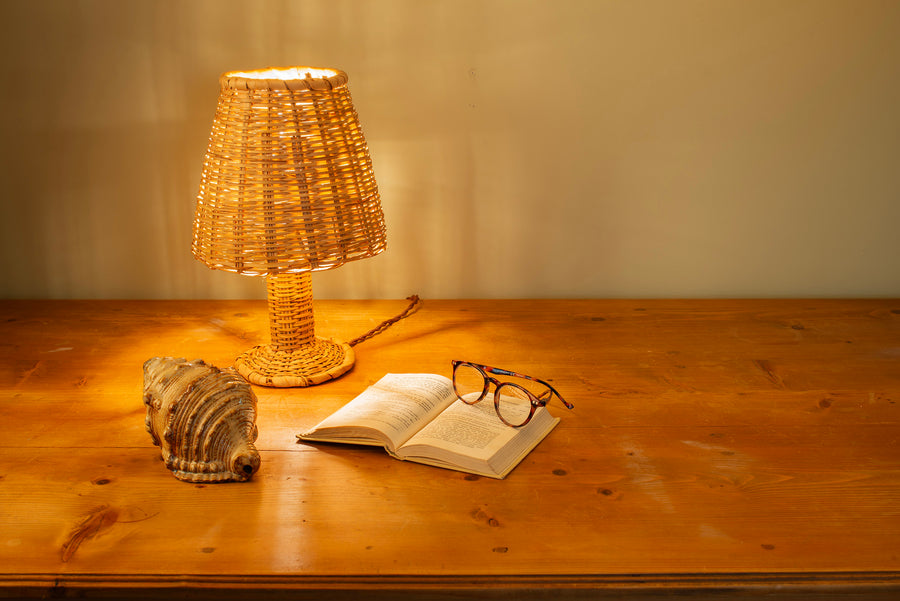 Vintage Wicker Table Lamp No. 2