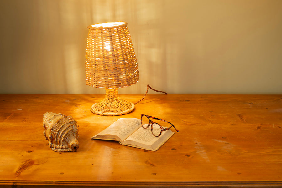 Vintage Wicker Table Lamp No. 1