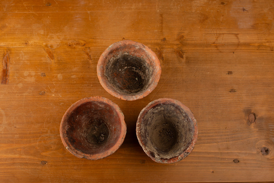 Set of Three French Pine Resin Pots