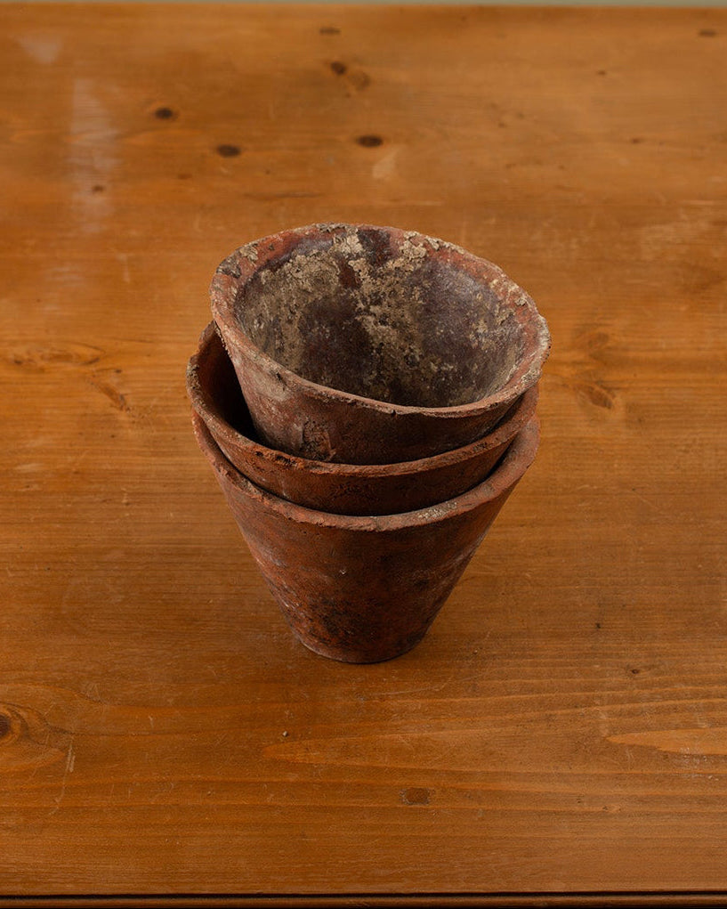 Set of Three French Pine Resin Pots