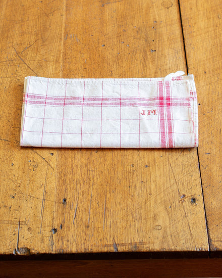 Vintage Red Checked Torchon