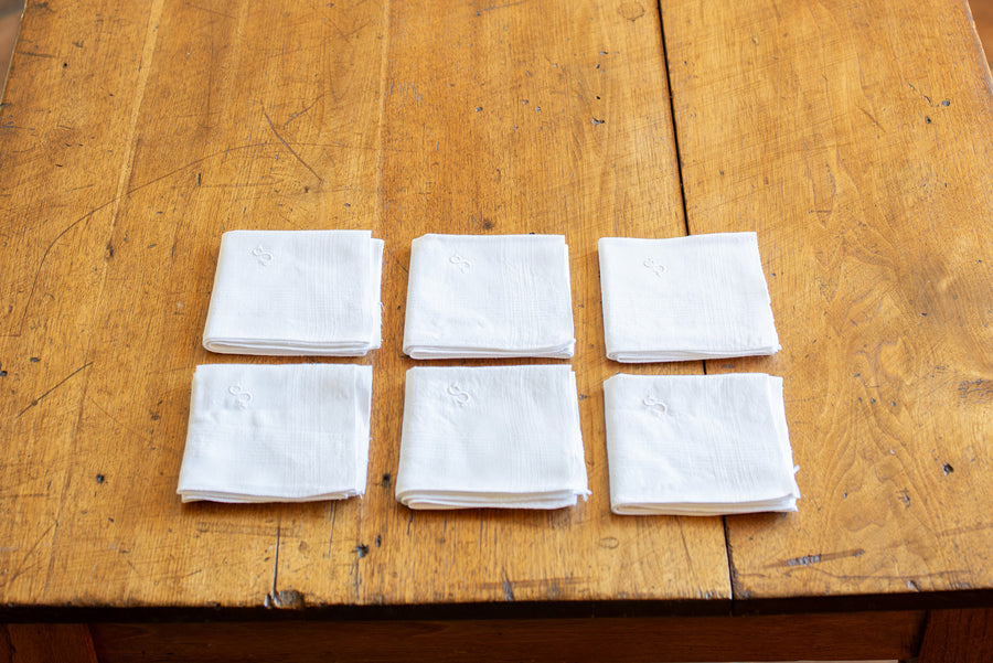 Set of Six French Handkerchiefs