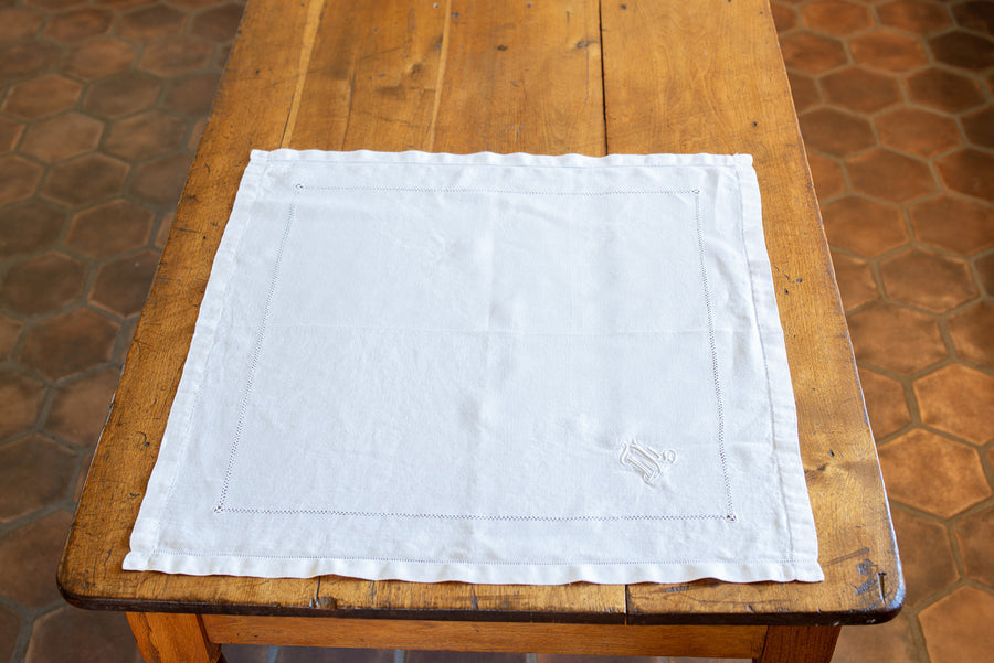 Set of Nine Monogrammed Napkins
