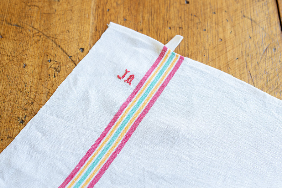 Set of Three Monogrammed French Torchons