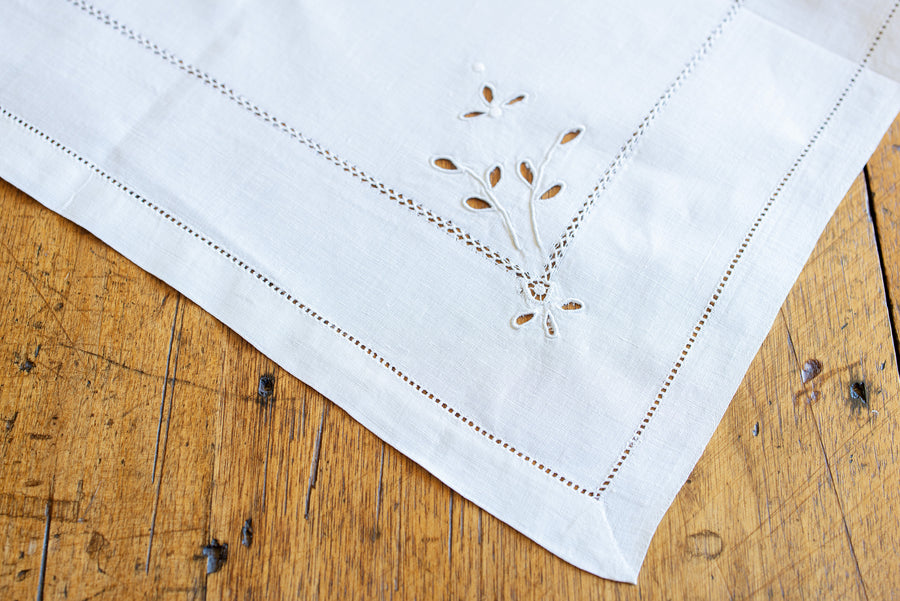 Set of Four Embroidered French Serviettes
